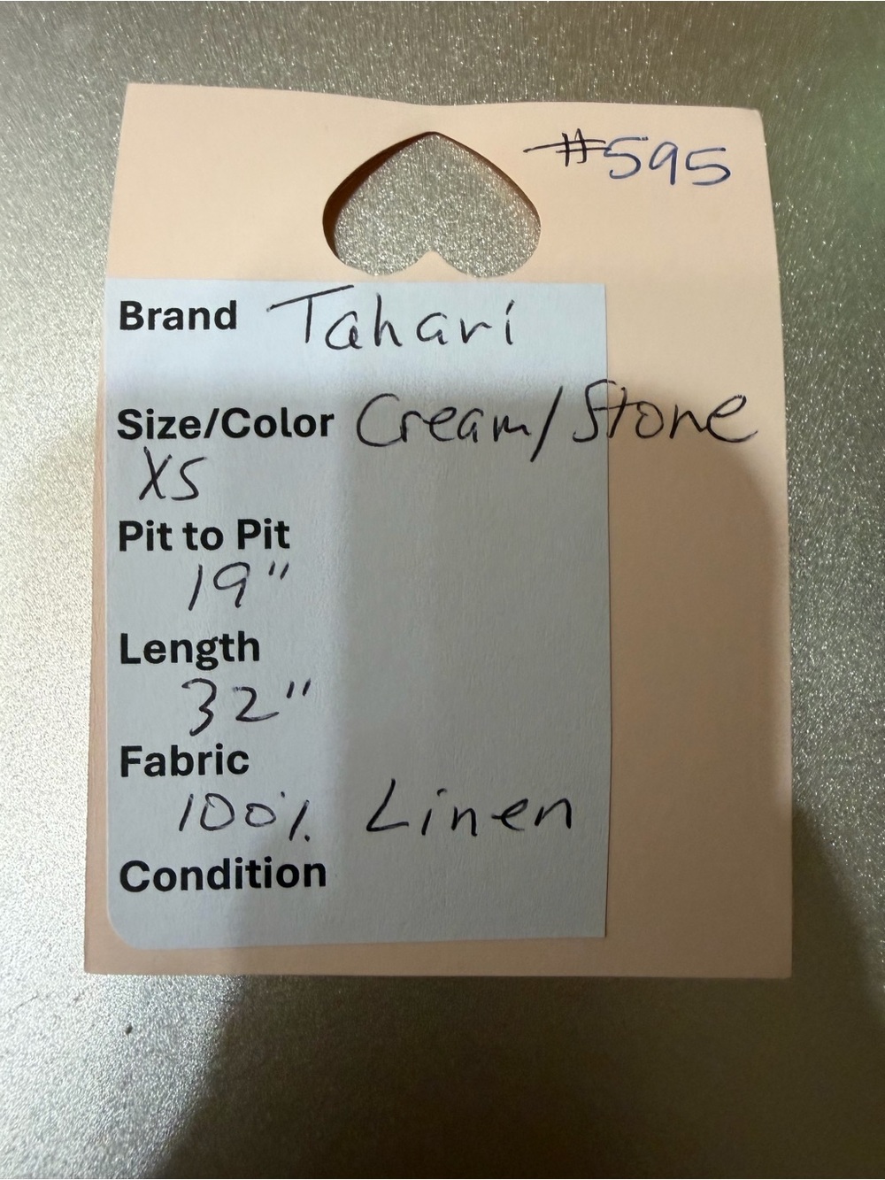 Tahari 100% Linen Cream Lightweight Tunic Size XS - Picture 10 of 10
